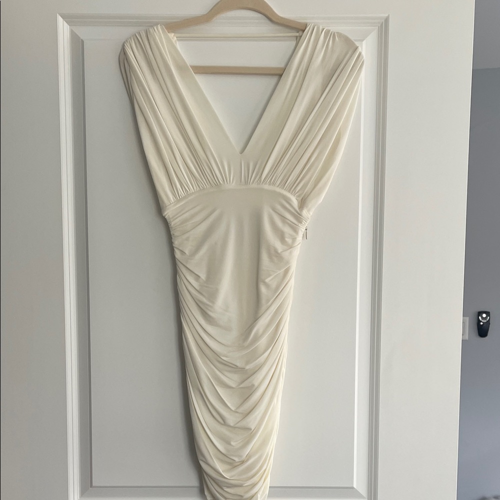 BCBG Cream Backless Dress